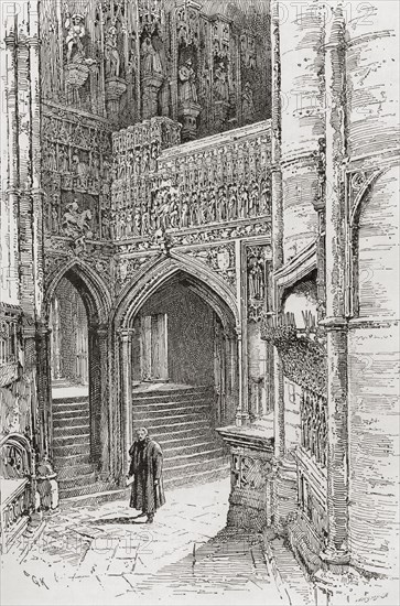 The Chantry of Henry V and the entrance to the chapel of Henry VII, Westminster Abbey,,