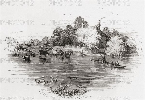 The old ferry on the River Thames at Laleham
