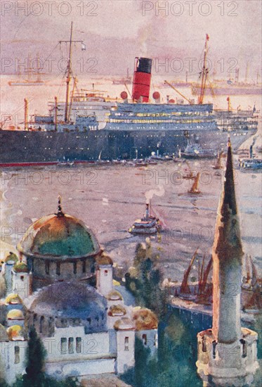 A Cunard liner lying off Constantinople