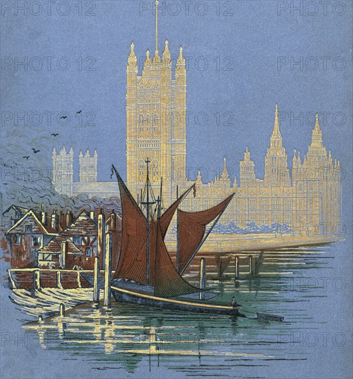 Front cover from the book, London Pictures, published 1890,