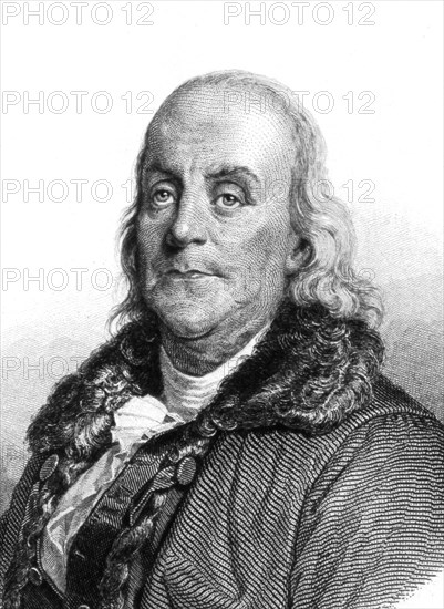 Benjamin franklin, american physicist, naturalist, writer and statesman. 1856