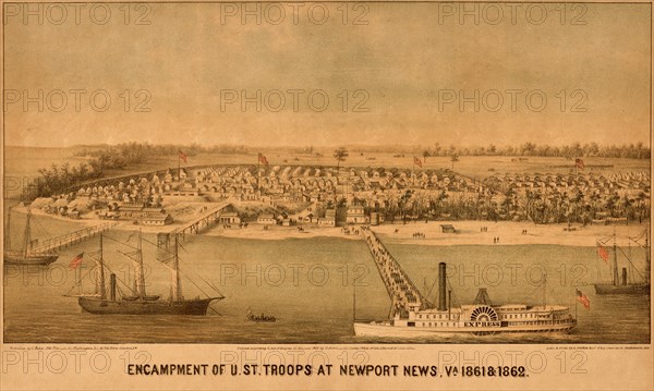 Encampment of US Federal Troops at Newport News 1861