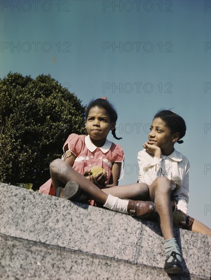 Two African American Young Girls in a Washington Park