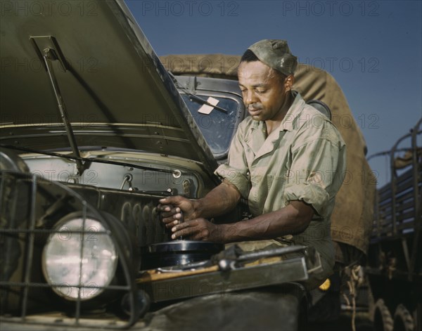 African American mechanic, motor maintenance section