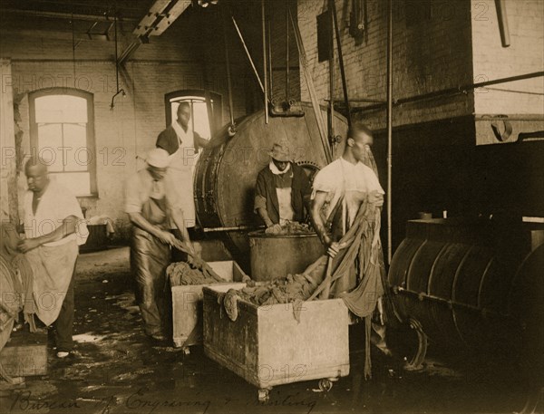 African American workers doing laundry at the Bureau of Engraving & Printing