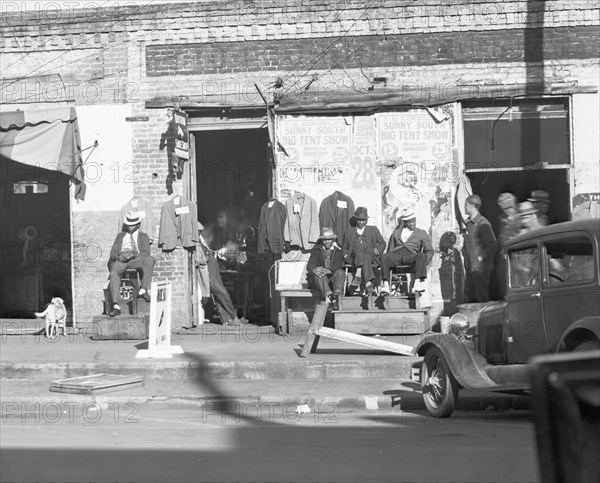 Sidewalk scene in Selma, Alabama