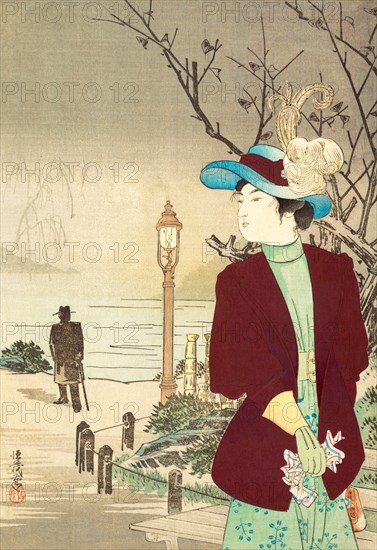 Japanese woman in Victorian Stylish Fashion