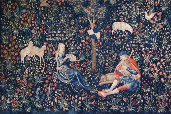 Tapestry of Shepherds making Music