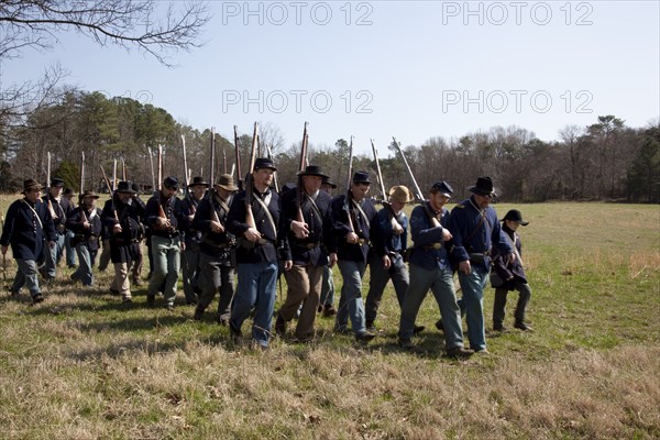 Reenactment of Civil War siege of April 1862, Bridgeport, Alabama