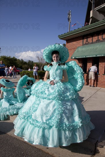 Girl wears gown at Hank Aaron Dedication