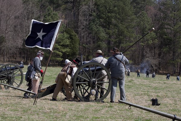 Reenactment of Civil War siege