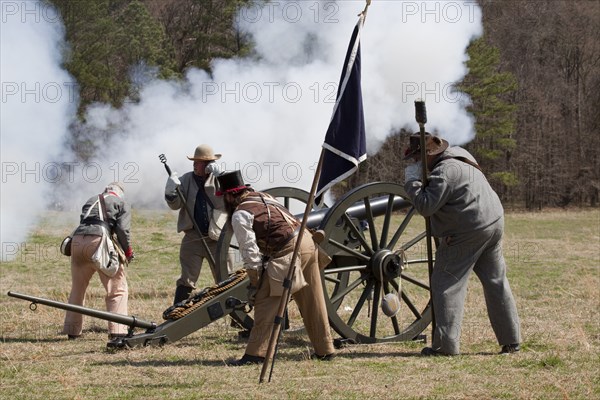 Reenactment of Civil War siege