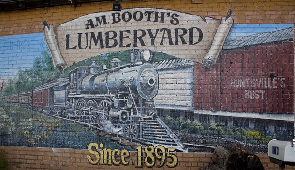 Lumberyard Mural in Huntsville