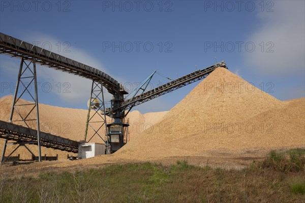 Conveyor Cranes transport woodchips