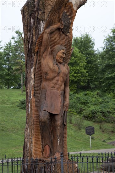 Carved Indian in Spring Park, Tuscumbia, Alabama