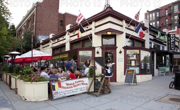 Diners seated Outside Tables at DC Restaurant