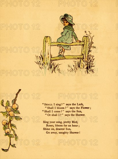 Young Girl sits on Fence and hope that it will not rain