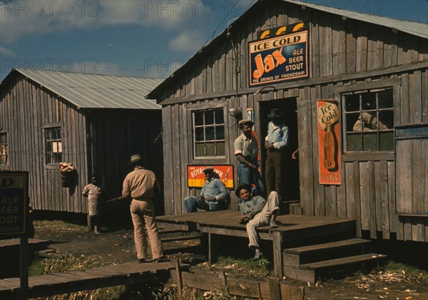 Living quarters and "juke joint" for migratory workers, a slack season; Belle Glade, Fla.