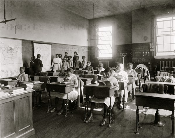 Students in geography class at Thaddeus Stevens School