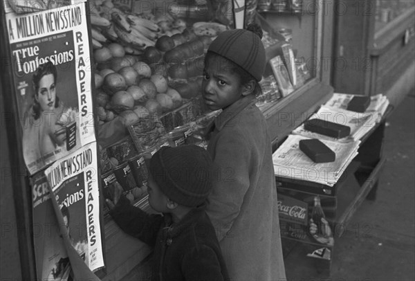 Peering into a Window of Fruits & Groceries