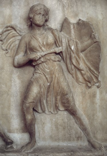 Amazonomachy from athens, school of bryaxis or timotheos.