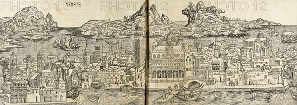 Venice. Italy. Engraving.