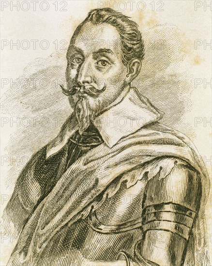 Gustav II Adolf (1594-1632). King of Sweden. Portrait. Engraving.