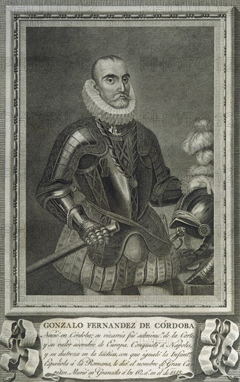 Gonzalo Fernandez de Cordoba (453-1515), The Great Captain. Spanish general. Engraving.