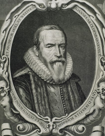 Johan van Oldenbarnevelt (1547-1619). Dutch statesman. Portrait. Engraving.