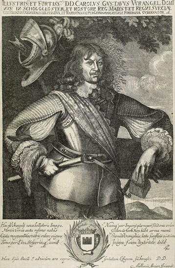 Carl Gustaf Wrangel (1613 –1676). Swedish noble, statesman and military commander. Engraving.