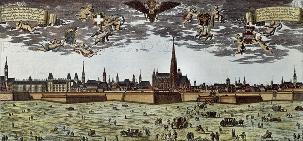 Panorama of the city in the 17th century.