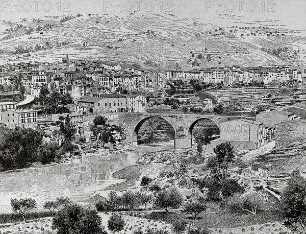 Landscape with the bridge over the LLobregat river.