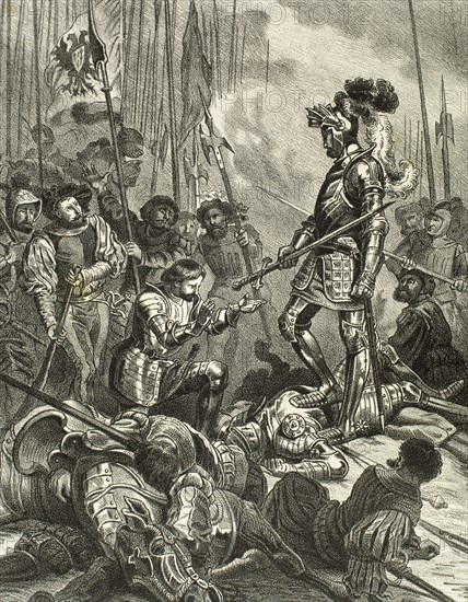 Francis I of France made prisoner after his defeat.