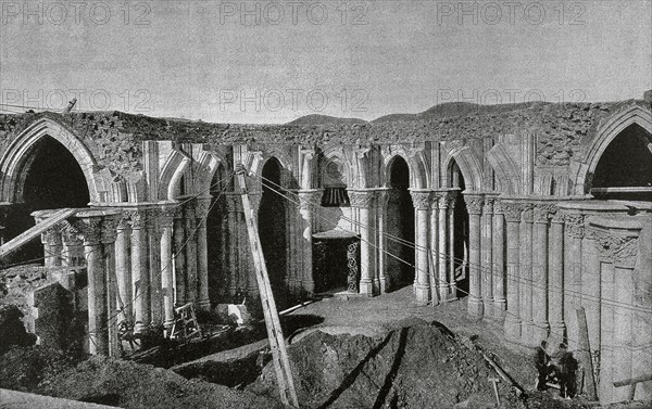 The Sagrada Familia under construction.