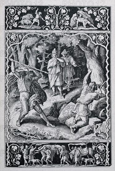 Siegfried killed by Hagen while hunting.