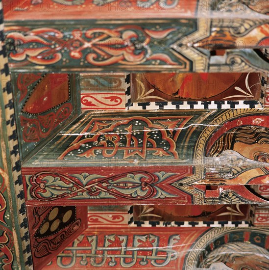 Spain. Aragon. La Puebla de Castro. Mudejar aljarfe (14th. Century) in the Choir of the Church of San Roman de Castro.