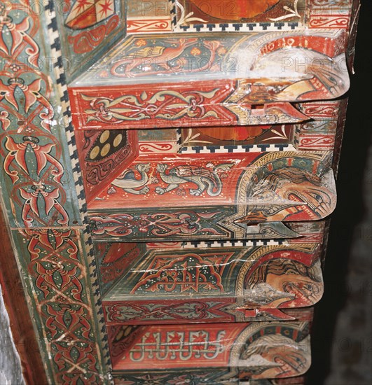 Spain. Aragon. La Puebla de Castro. Mudejar aljarfe (14th. Century) in the Choir of the Church of San Roman de Castro.