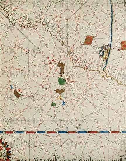 Map of the Canary Islands and the west coast of Africa.