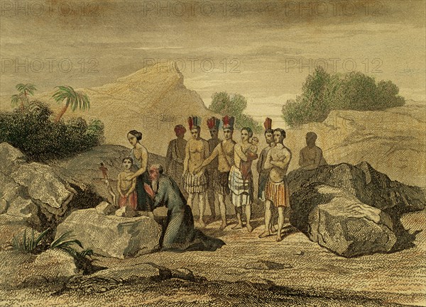 Augustinian missionary Antonio de Roa, evangelizing natives of Malango mountains.