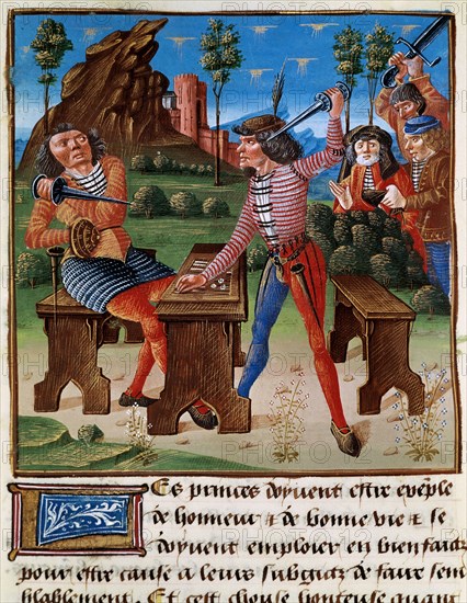 Craps players. Miniature "Livre de Bonnes Meurs".