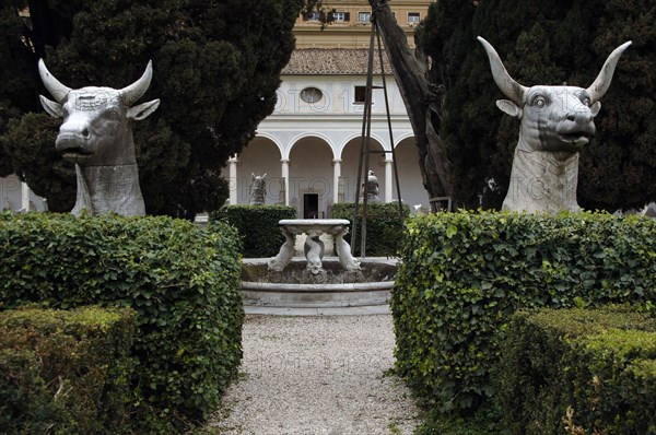 National Roman Museum (Baths of Diocletian). Patio with roman objects.