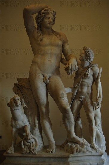 Statue of Dionysus with Panther and Satyr.