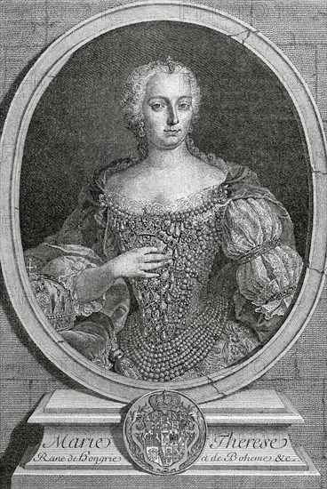 Queen Maria Theresa of Austria (1717-1780). Engraving, 1885.