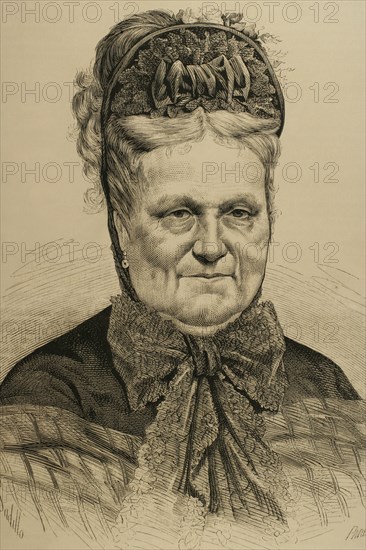 Maria Christina of the Two Sicilies (1806-1878). Portrait. Engraving, 1876.