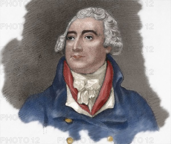 Philip James de Loutherbourg (1740-1812). Engraving. Colored.