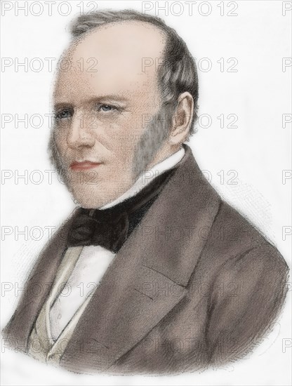 Charles Lyell (1797-1875). Engraving. Colored.