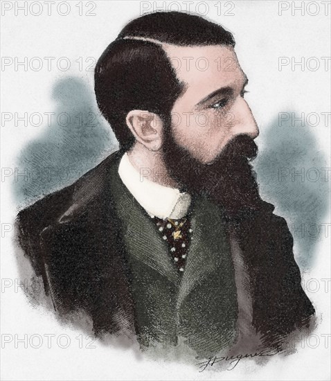 Claudio Lopez Bru, second Marquis of Comillas (1853-1925). Engraving. Colored.