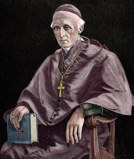 Henry Edward Manning (1808-1892). English Roman Catholic Archbishop of Westminster. Engraving. Colored.