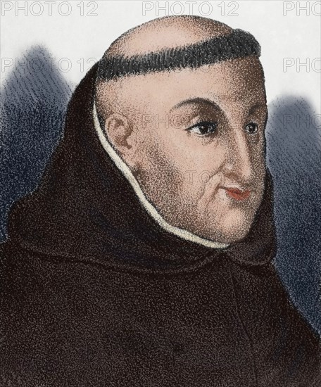 Louis of Granada, O.P. (1505-1588). Dominican friar. Theologian, writer and preacher. Engraving. Colored.