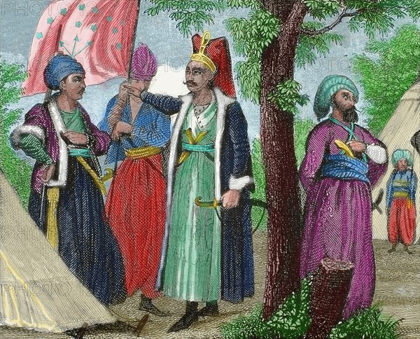Janissaries. Elite infantry units that formed the Ottoman Sultan's household troops and bodyguards.